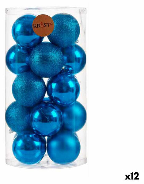 Set of Christmas balls Blue PVC (12 Units)