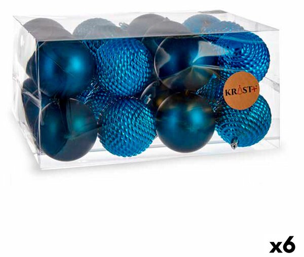 Set of Christmas balls Blue Plastic Ø 8 cm (6 Units)