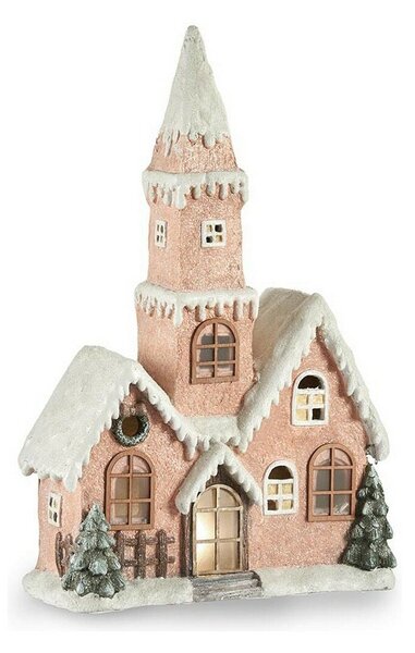 Decorative Figure House Christmas LED Light Pink White Brown Green Magnesium 21 x 77 x 48 cm