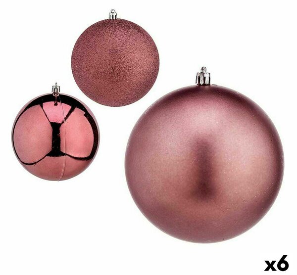 Set of Christmas balls Pink Plastic Ø 12 cm (6 Units)