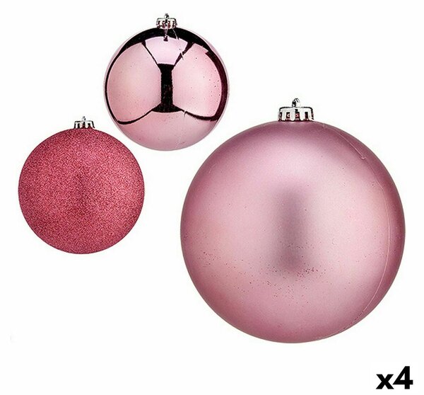 Set of Christmas balls Pink 15 x 16 x 15 cm (4 Units)