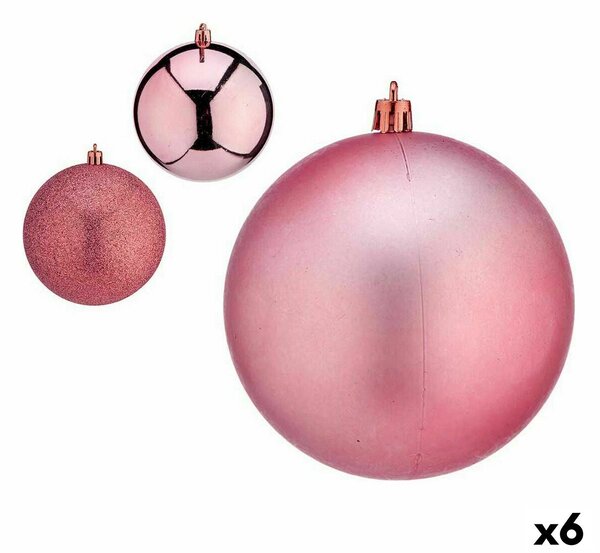 Set of Christmas balls Pink Plastic 12 x 13 x 12 cm (6 Units)