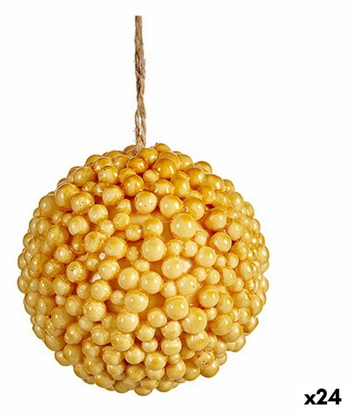 Christmas Bauble Yellow Plastic 8 x 8 x 8 cm (24 Units)