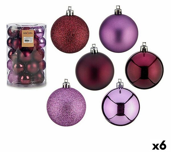 Set of Christmas balls Purple Plastic 6 x 7 x 6 cm (6 Units)