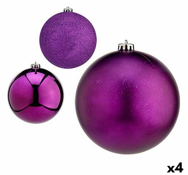 Set of Christmas balls Purple Plastic Ø 15 cm (4 Units)