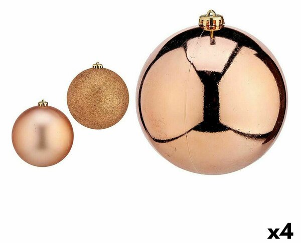 Set of Christmas balls Copper Plastic 15 x 16 x 15 cm (4 Units)