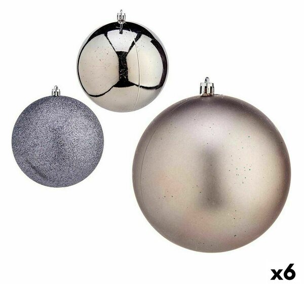 Set of Christmas balls Silver Plastic Ø 12 cm (6 Units)