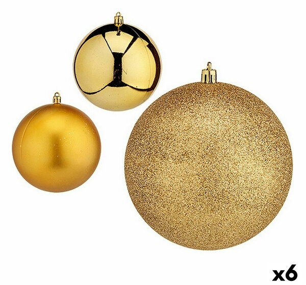 Set of Christmas balls Golden Plastic 12 x 13 x 12 cm (6 Units)