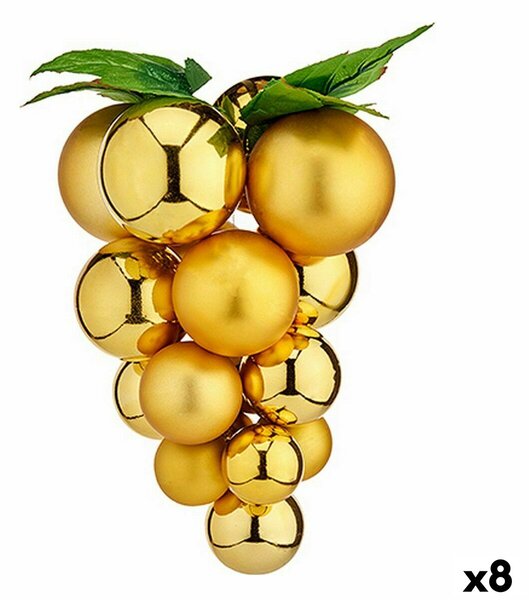 Christmas Bauble Grapes Large Golden Plastic 22 x 26 x 23 cm (8 Units)