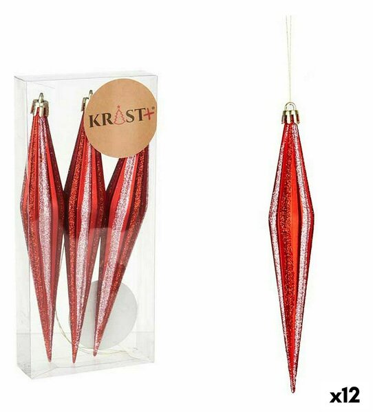 Christmas Decorations Set Streched Red PVC 8,5 x 3,5 x 19 cm (12 Units)