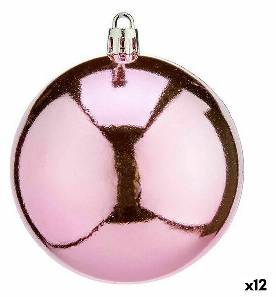 Set of Christmas balls Pink Plastic 8 x 9 x 8 cm (12 Units)