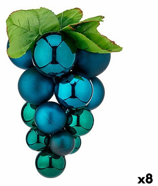 Christmas Bauble Grapes Large Blue Plastic 22 x 33 x 22 cm (8 Units)