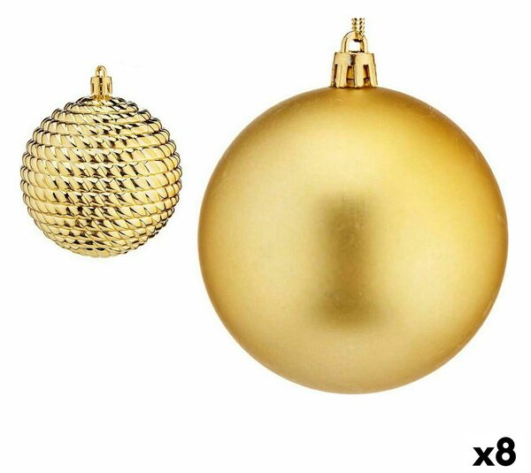 Set of Christmas balls Golden Plastic 8 x 9 x 8 cm (8 Units)