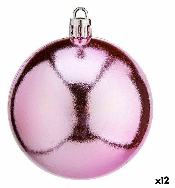 Set of Christmas balls Pink Plastic Ø 7 cm (12 Units)