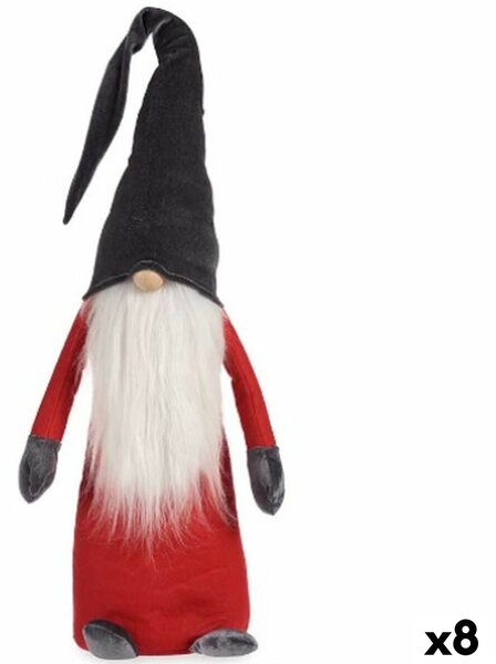 Decorative Figure Gnome White Red Grey Polyester Wood Sand 20 x 100 x 25 cm (8 Units)