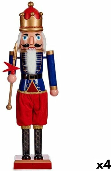 Decorative Figure Nutcracker Blue Red Plastic 16,5 x 60 x 13,5 cm (4 Units)