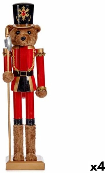 Decorative Figure Nutcracker Bear Brown Black 16,5 x 60 x 13,5 cm (4 Units)