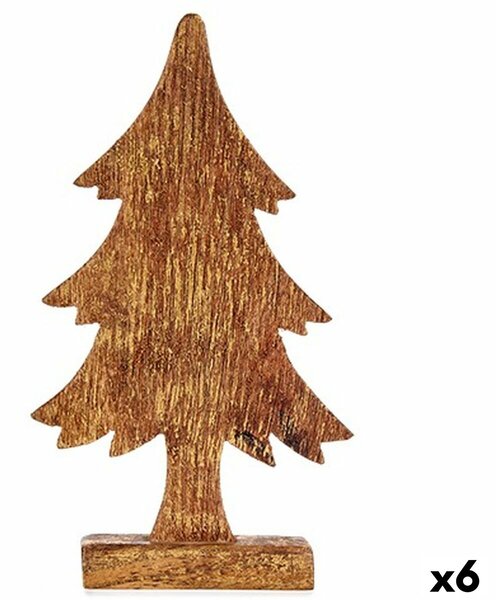 Decorative Figure Christmas Tree Golden Wood 5 x 31 x 15,5 cm (6 Units)