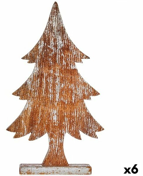 Decorative Figure Christmas Tree Silver Wood 5 x 49,5 x 26 cm (6 Units)