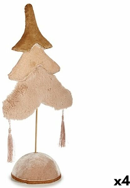 Christmas Tree Polyester Beige Golden Wood 12 x 43 x 22 cm (4 Units)