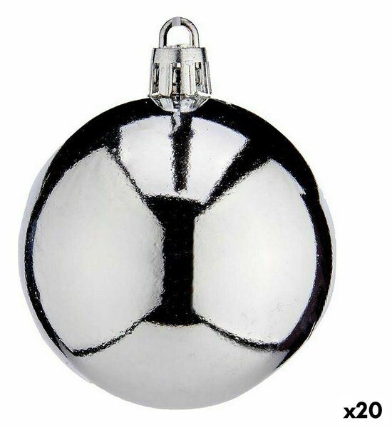 Set of Christmas balls Silver Plastic 6 x 7 x 6 cm (20 Units)