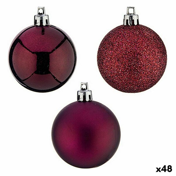 Set of Christmas balls Purple Plastic 5 x 6 x 5 cm (48 Units)