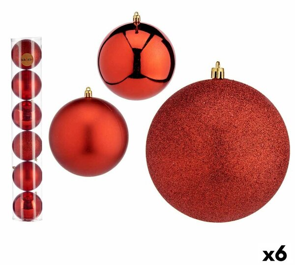 Set of Christmas balls Red Plastic Ø 12 cm (6 Units)