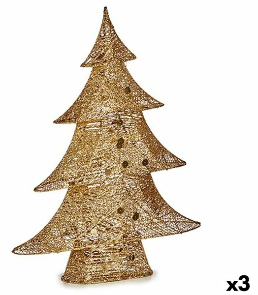 Decorative Figure Christmas Tree Metal Golden 12 x 59,5 x 48,5 cm (3 Units)