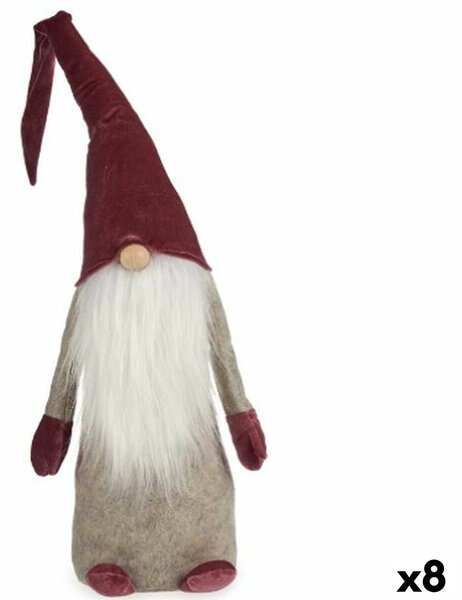 Decorative Figure Gnome White Grey Pink Polyester Wood Sand 20 x 100 x 25 cm (8 Units)