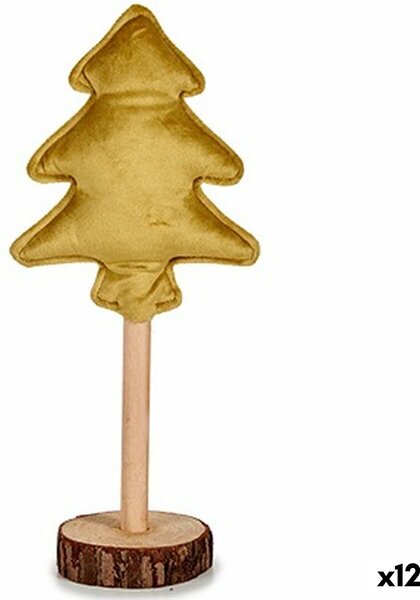 Christmas Tree Polyester Golden Wood 9,5 x 32 x 13 cm (12 Units)