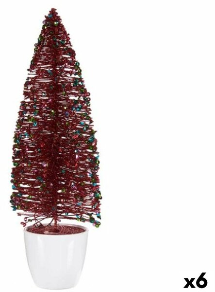 Decorative Figure Christmas Tree Red Plastic 10 x 33 x 10 cm (6 Units)