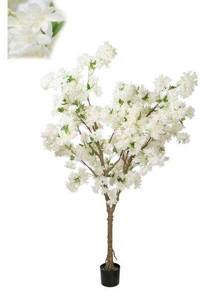 Decorative Flowers Romimex White 130 x 190 x 130 cm Cherry blossom