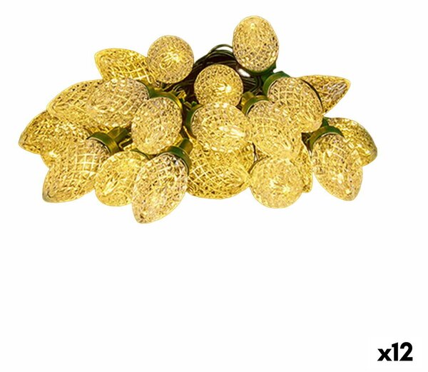 Wreath of LED Lights Yellow 500 x 5 x 2 cm (12 Units)