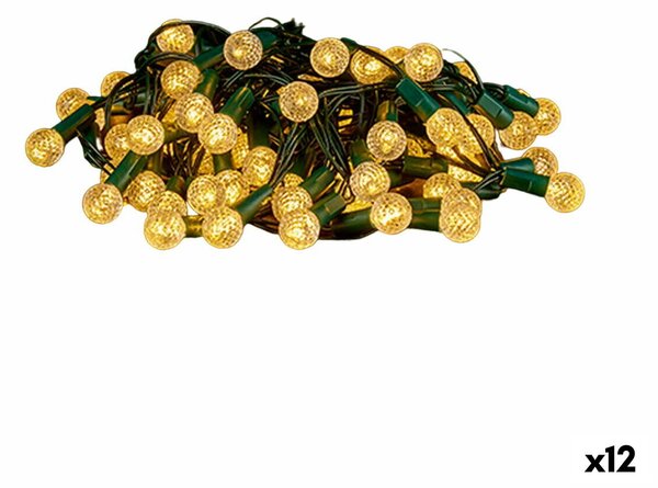 Wreath of LED Lights Yellow 800 x 10 x 2 cm (12 Units)