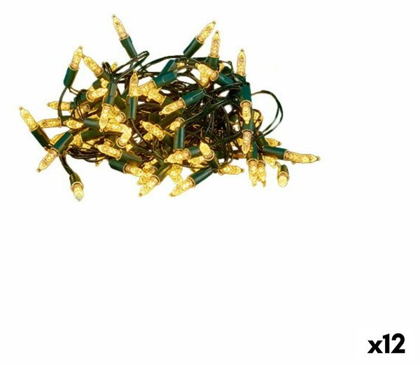 Wreath of LED Lights Yellow 450 x 9 x 2 cm (12 Units)