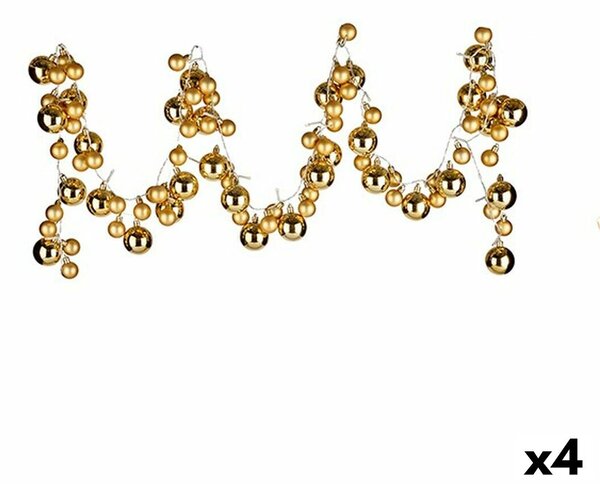 Christmas garland Christmas Baubles LED Light 2,36 m Golden PVC (4 Units)