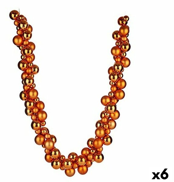 Christmas garland Christmas Baubles 130 x 10 x 10 cm Orange PVC (6 Units)