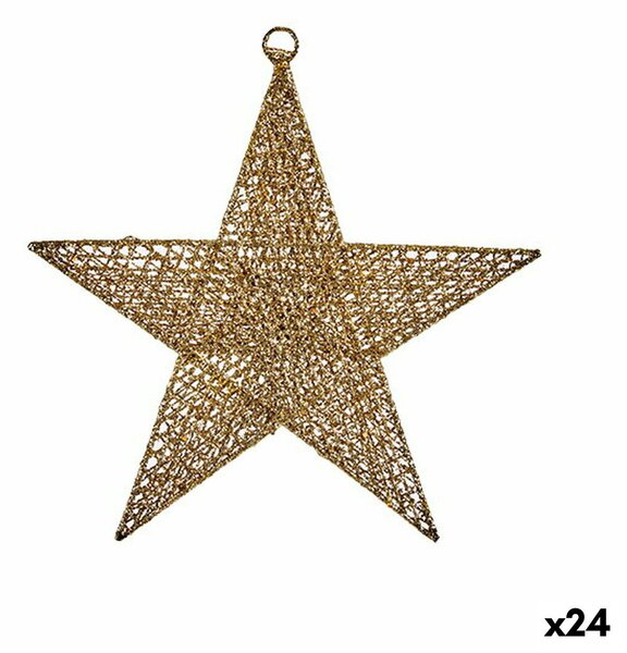 Christmas bauble Star Golden Metal 30 x 32 x 0,5 cm (24 Units)