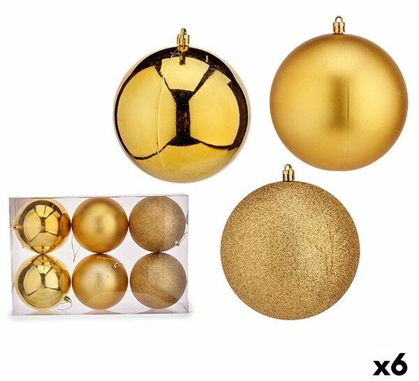 Set of Christmas balls Golden PVC Ø 12 cm (6 Units)