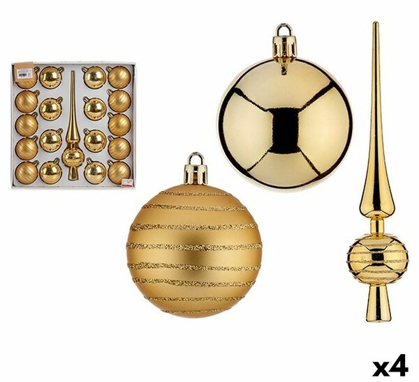 Christmas Decorations Set Golden PVC (4 Units)