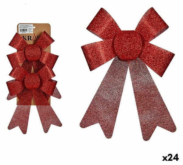 Christmas Decorations Set Lasso Red PVC 15 x 2 x 17 cm (24 Units)