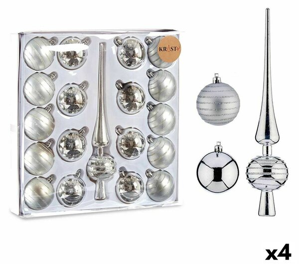 Christmas Decorations Set Silver PVC (4 Units)