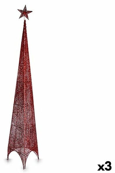 Christmas Tree Tower Red Metal Plastic 42 x 218 x 42 cm (3 Units)