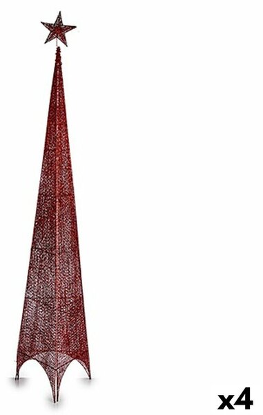 Christmas Tree Tower Red Metal Plastic 39 x 186 x 39 cm (4 Units)