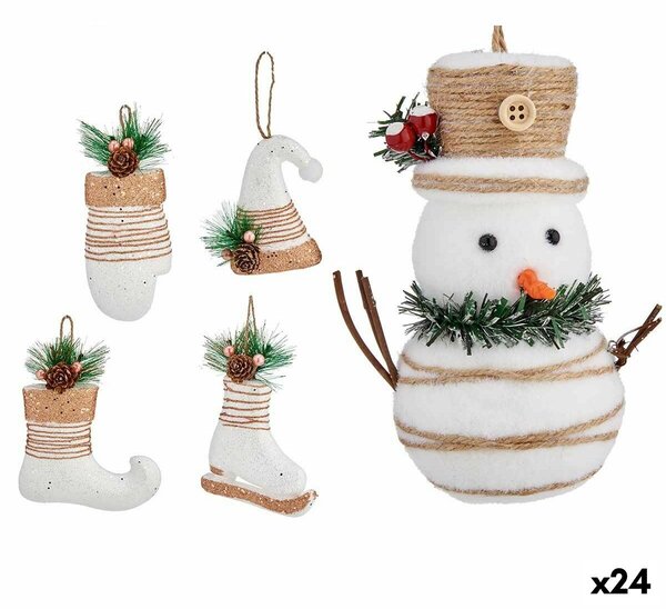 Christmas Decorations Set White (24 Units)