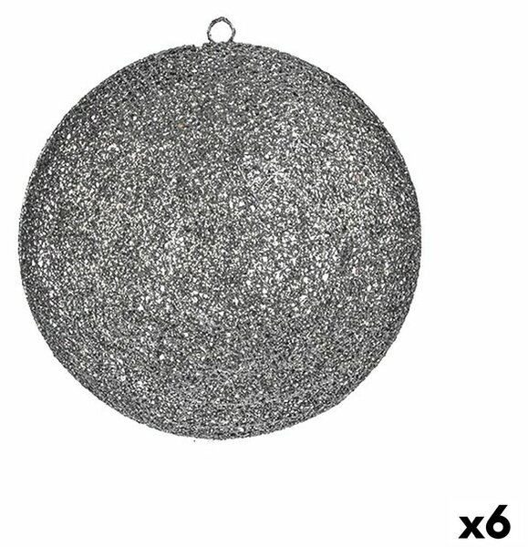 Decorative bauble Grey Metal Plastic (6 Units)