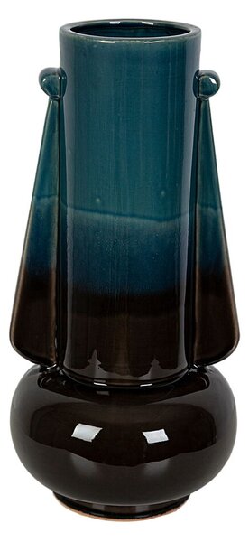 Vase Romimex Blue/Black Ceramic 22 x 44 x 22 cm