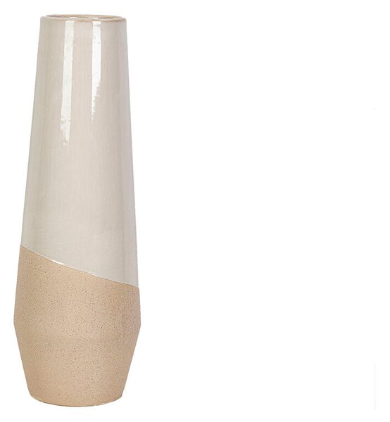 Vase Romimex White Beige Ceramic 15 x 45 x 15 cm