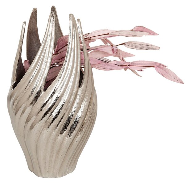 Vase Romimex Silver Aluminium Spiral 19 x 34 x 19 cm