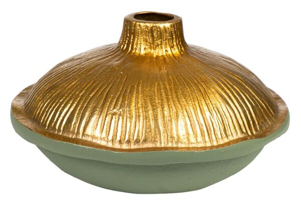 Vase Romimex Green Golden Aluminium 24 x 15 x 24 cm